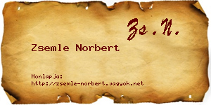 Zsemle Norbert névjegykártya