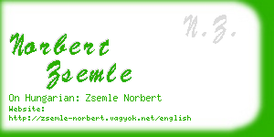 norbert zsemle business card